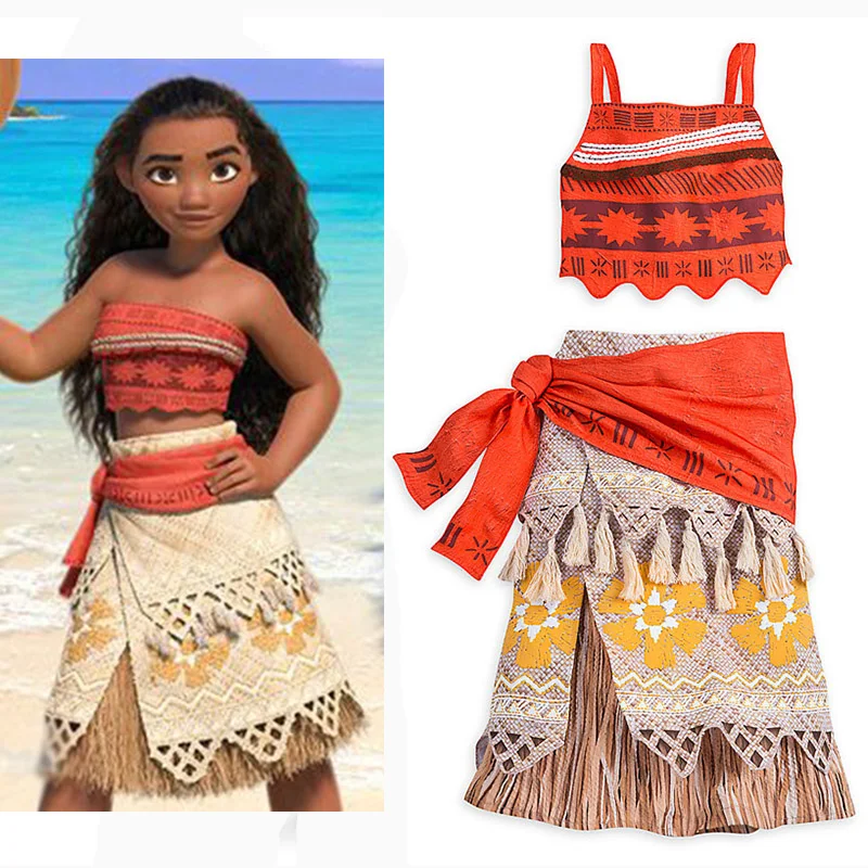 movie moana princess dress cosplay costume women skirt hawaiian 12 days of christmas