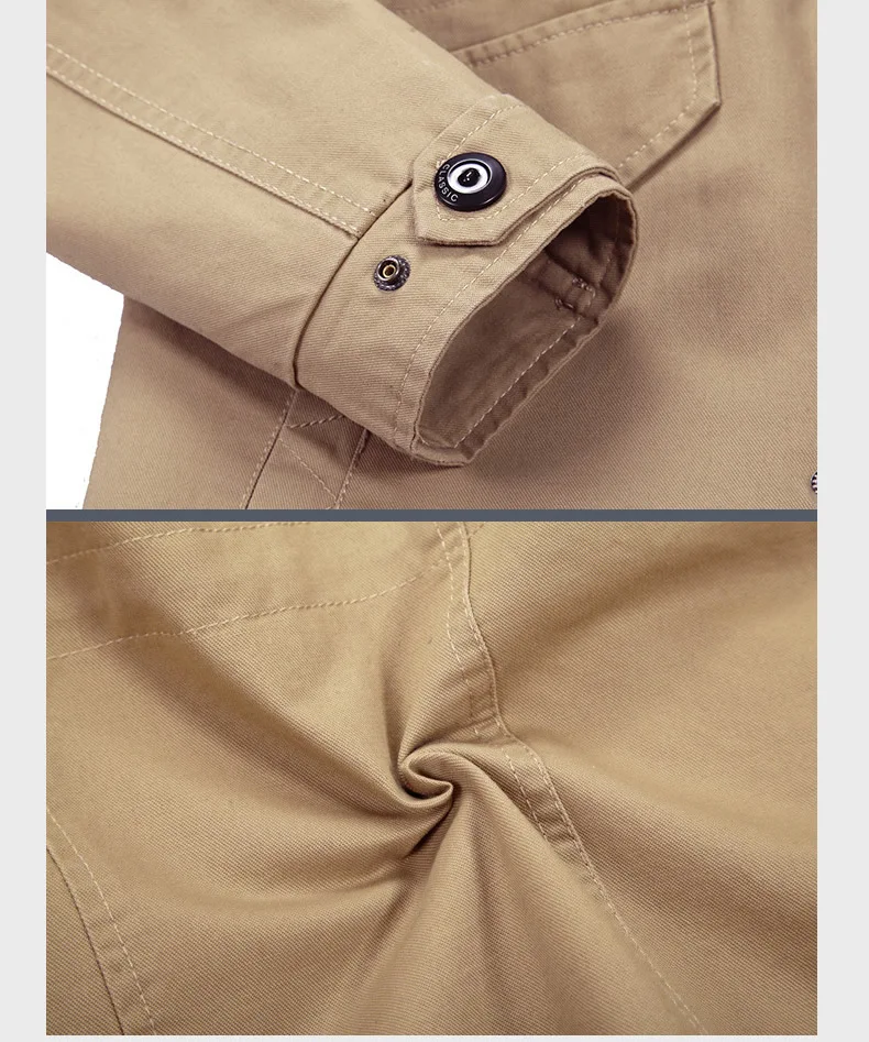 Хаки Мужская куртка Slim Fit высокое качество пальто осенняя одежда мужские куртки