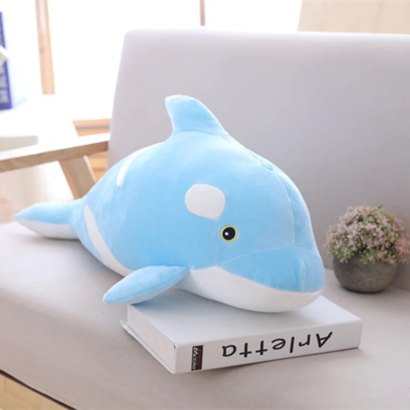 blue Одна деталь мягкий в виде тигра КИТ ПП Хлопок Плюшевые игрушки Необычные куклы милые подушки плюшевые спящие подушки игрушки для спальни 2 цвета - Цвет: blue