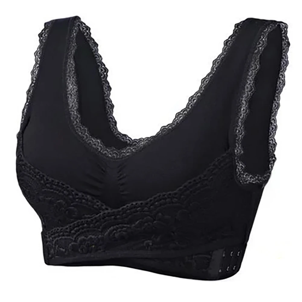 

S-3XL Sports Bras Front Cross Side Buckle Wireless Lace Sport Bra Sportswear top fitness For Running Yoga Gym Seamless Crop Bra
