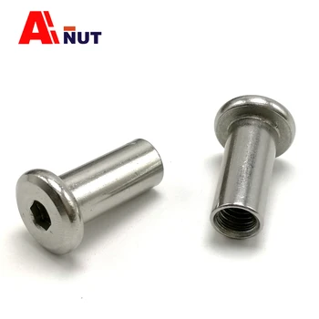 

M6 flat nut female end 8mm-40mm, 304 stainless steel antirust furniture screw female end , ss304 furniture nuts