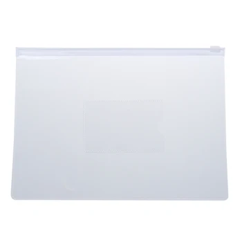 

White Clear Size A5 Paper Slider Zip Closure Folders Files Bags 20 Pcs