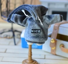 gray 1 шт. модная толстовка из бархата с милым флисом с шапкой для ob11 1/12 bjd куклы аксессуары Одежда для кукол - Цвет: gray
