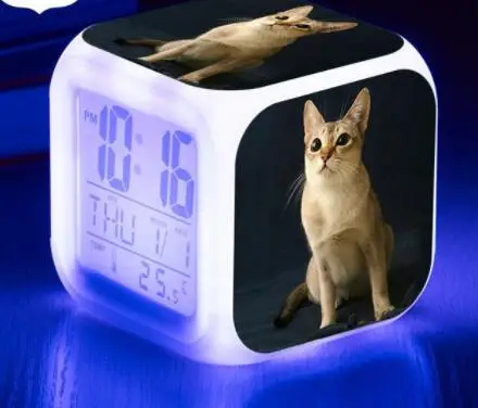Рождественские подарки кошка светодиодный детский Будильник Часы Домашнее украшение квадратные Индивидуальные цифровые часы despertador de cabeceira
