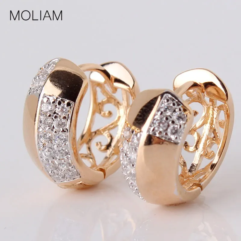 

MOLIAM Brand New Designer Hoop Earrings For Women Fashion Jewelry AAA Cubic Zirconia Crystal Earings High Quality MLE116
