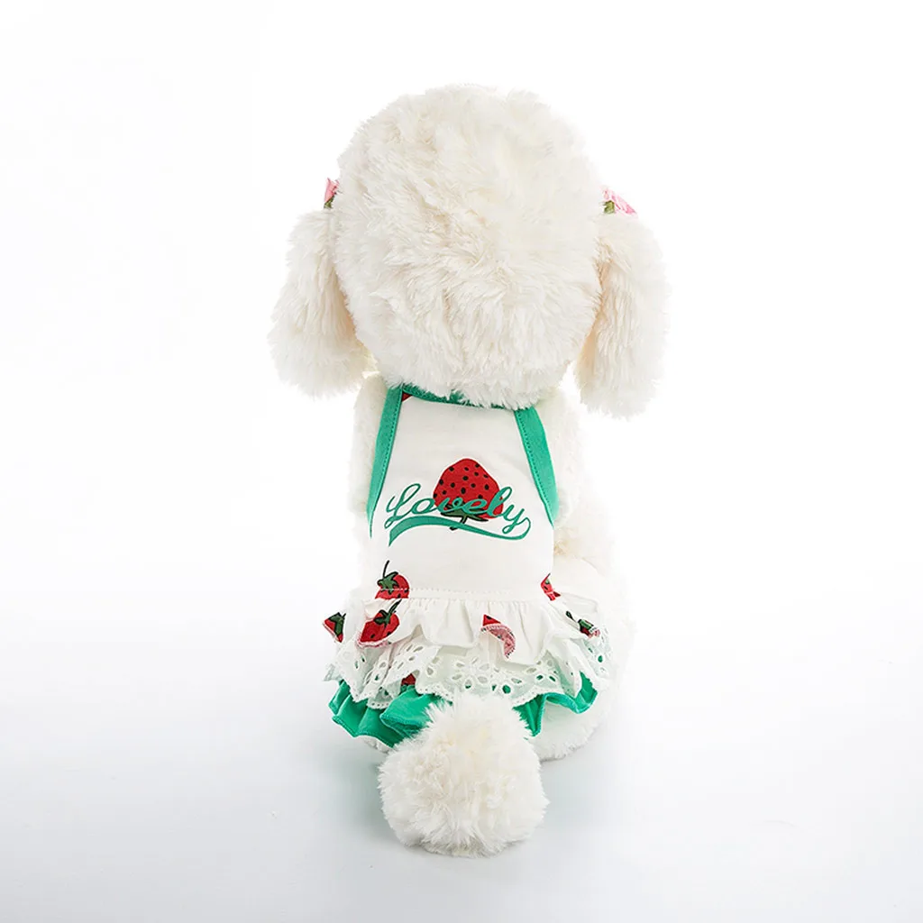 

HSU Pet Dog Summer Clothes Dress Printing Cute Pet Vest Clothing Dress Wedding Clothe For Small Medium Dogs Dresses Cotton Sling