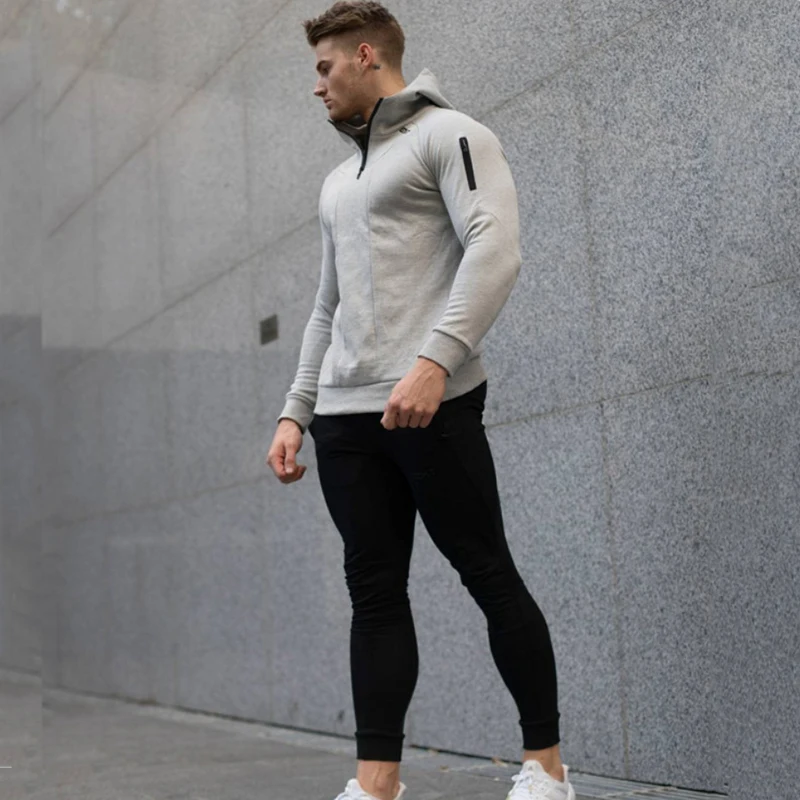 Men gyms hoodies workout clothing-4
