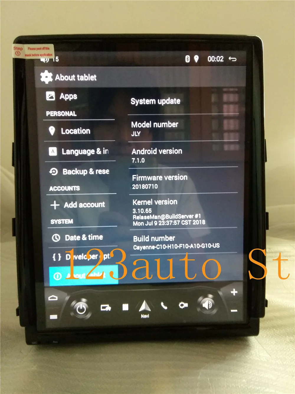 

10.4'' Vertical Tesla Style Android 7.1 auto Car NO DVD GPS Navigation Player radio audio for porsche cayenne 2011-2015 2G RAM