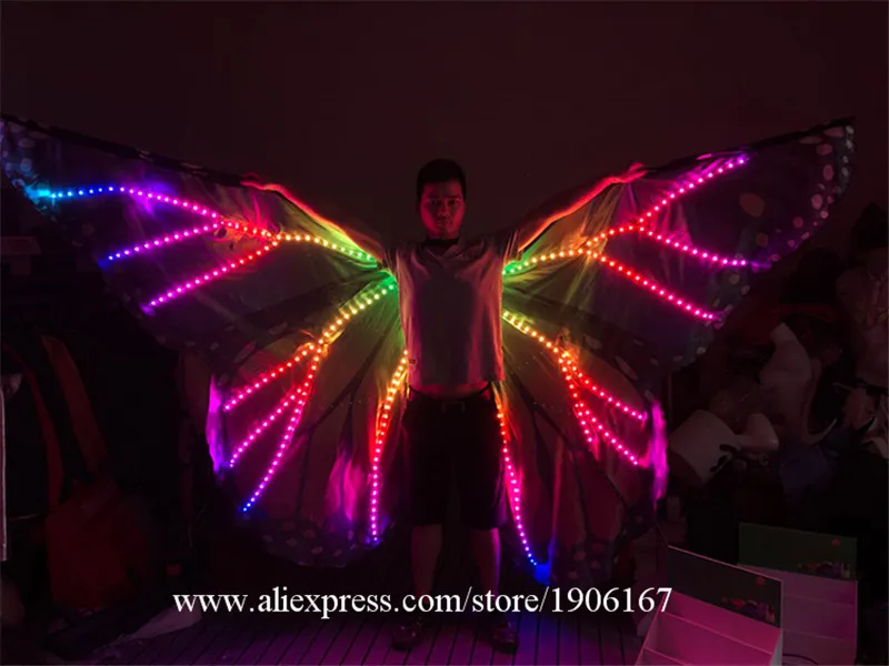 LED light wings isis illusion gold wing stage performance team dance light clothes12