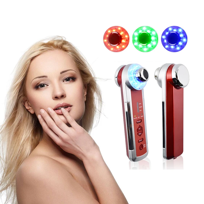 

4 in 1 Ultrasonic LED Photon Therapy Beauty Machine Galvanic Body Spa Facial Skin Rejuvenation Wrinkle Removal Face Lift Device