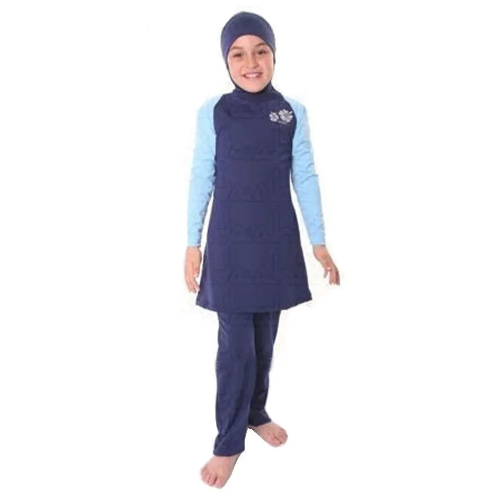 Детская скромность купальник для мусульманок купальник полное покрытие Исламская пляжная одежда комплект - Цвет: 3