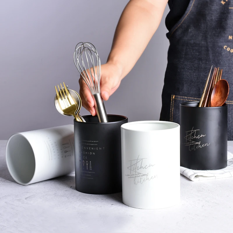 

Nordic Stainless Steel Jars Creative Chopsticks Drain Bottles Kitchen Multi-function Durable Tableware Spoon Storage Rack