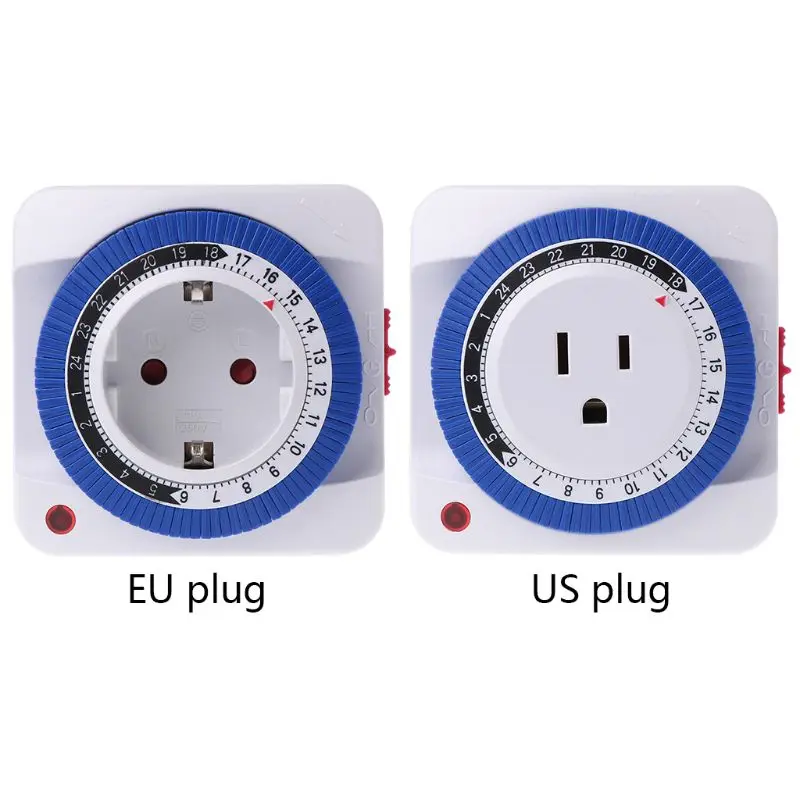 

EU/US Plug 24 Hour Timer Socket Mechanical Program Timer Switch Socket Wall Outlet Protector Energy Saveing
