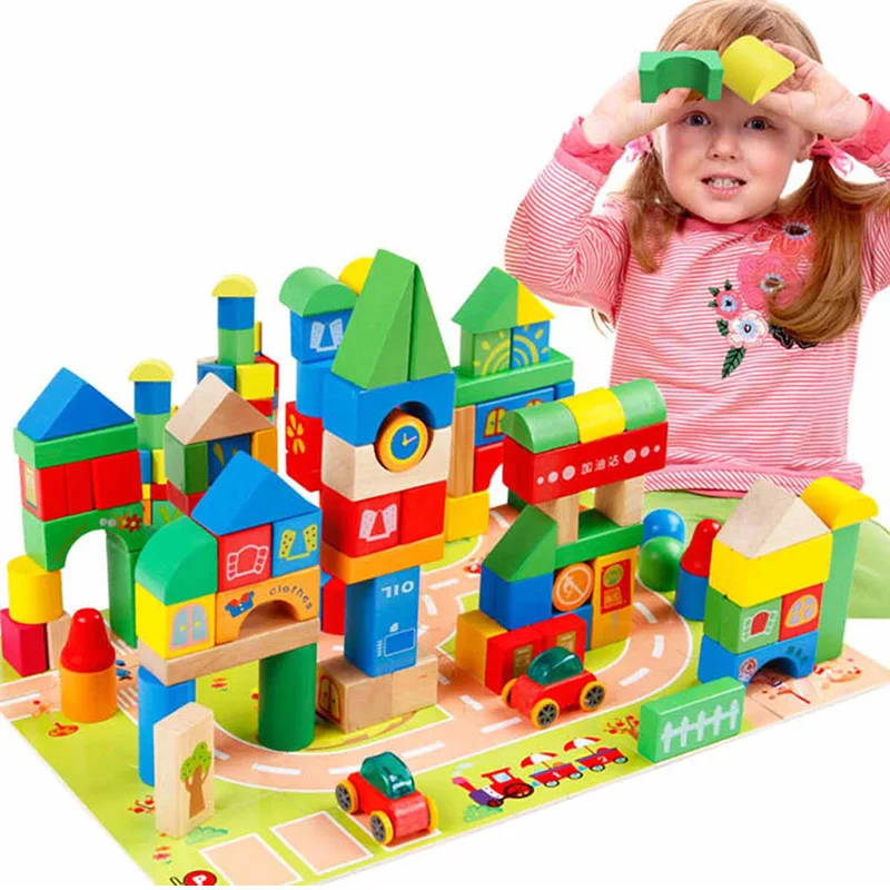 Montessori Educational Wooden Blocks Toy Pink Tower Early Development