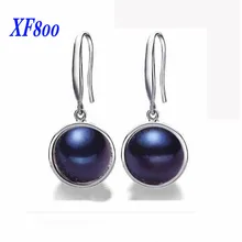 [XF800] серьги с жемчугом из натуральной пресной воды белый Висячие Серьги Свадебная вечеринка подарок для женщин E1062