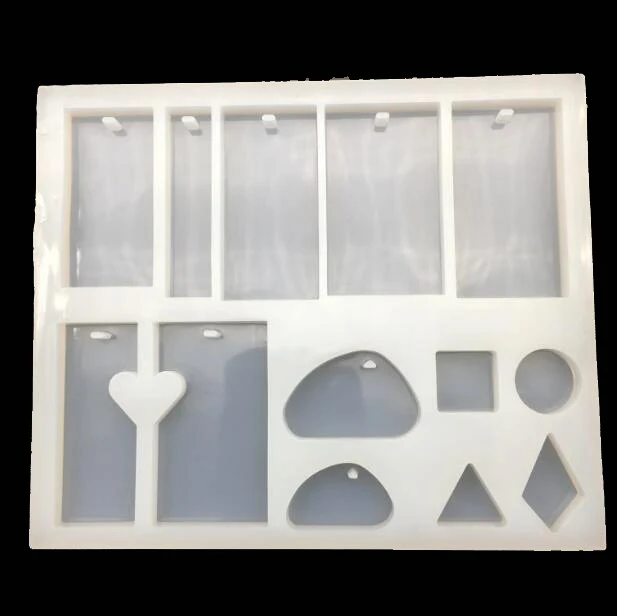 

13 Designs mix rectangle round oval pendant with hole Silicone Mold for Epoxy Resin Jewelry Making DIY Craft Moulds Tools