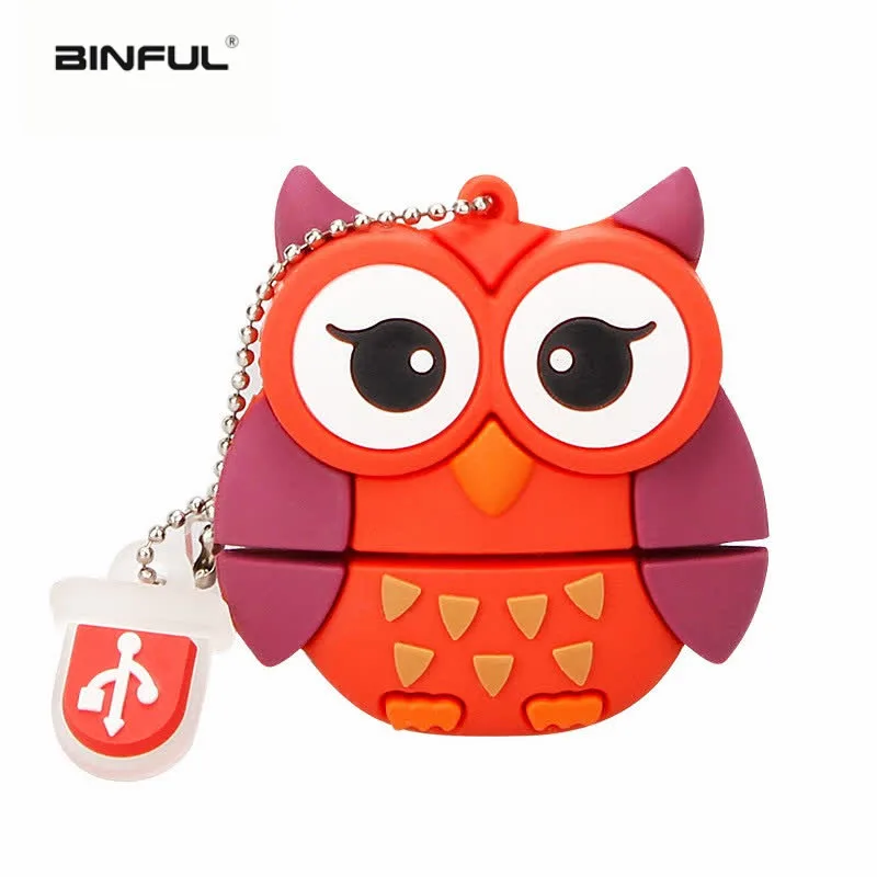 cartoon cute penguin owl fox pen USB flash drive pendrive 4GB 8GB 16GB 32GB 64GB memory stick animal U disk free shipping