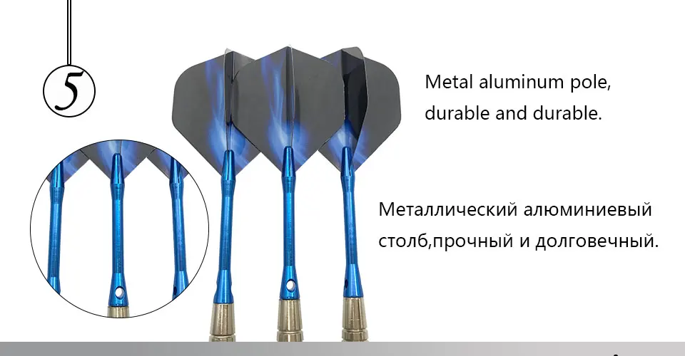 Easytoday 3Pcsset Steel Tip Darts Set Professional Throwing Games Metal Barrel Blue Aluminum Darts Shafts Blue Aurora Flight (5)