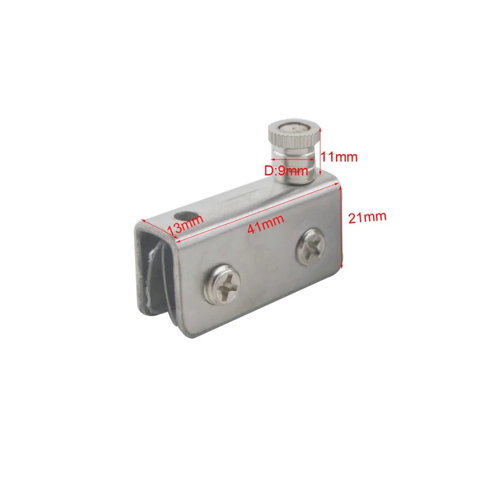 4PCS 41mm Length Small Stainless Steel Glass Door Hinges Fit 5-8mm Glass Cabinet Door Hinge Clip Clamp for Shower Showcase