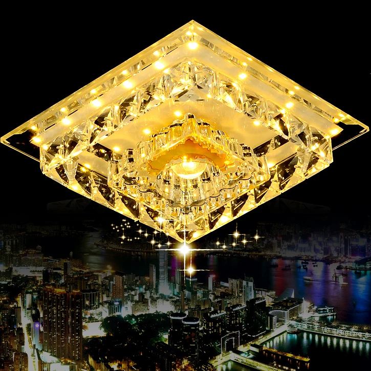 

13W  K9 led crystal ceiling light  LED square crystal light  Luxury LED  down light  free shipping