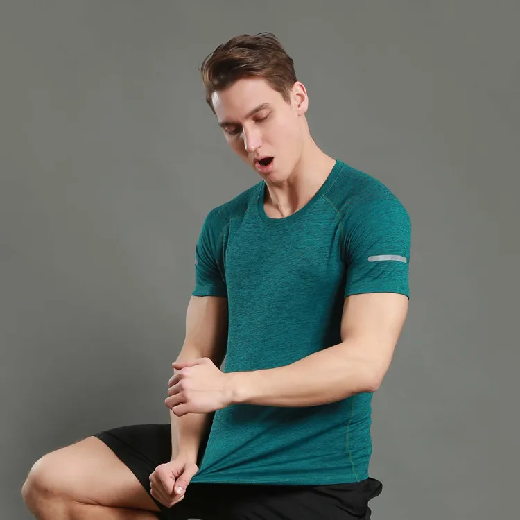

A18465 Workout fitness men long sleeve t shirt men thermal muscle bodybuilding wear compression Elastic Slim exercise clothing
