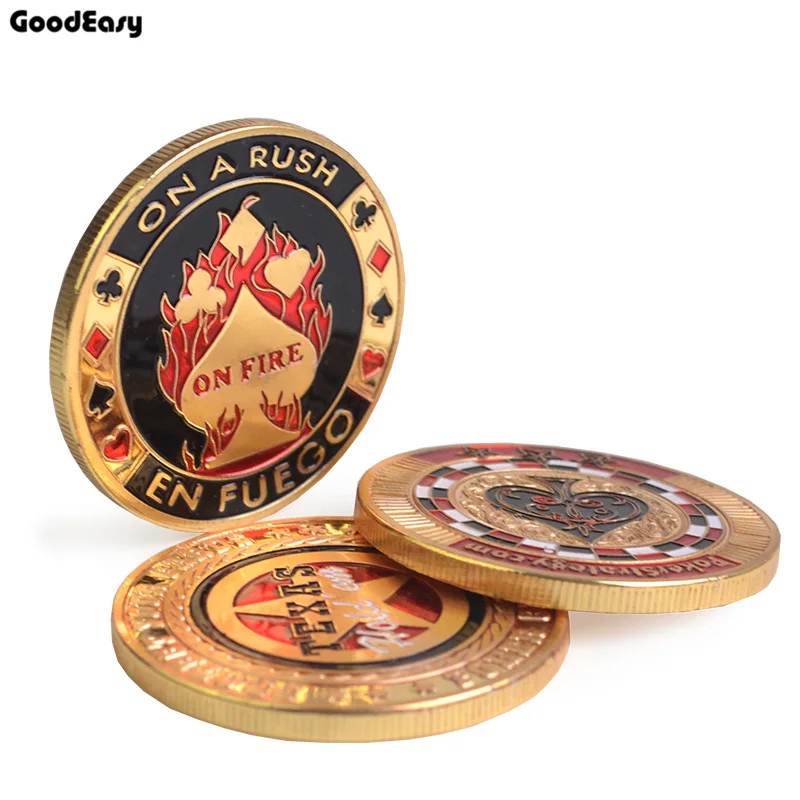 

3pcs Poker Card Guard Protector Metal Token Coin with Plastic Cover Poker Chip Texas Poker Chip Pokerstars Dealer Button