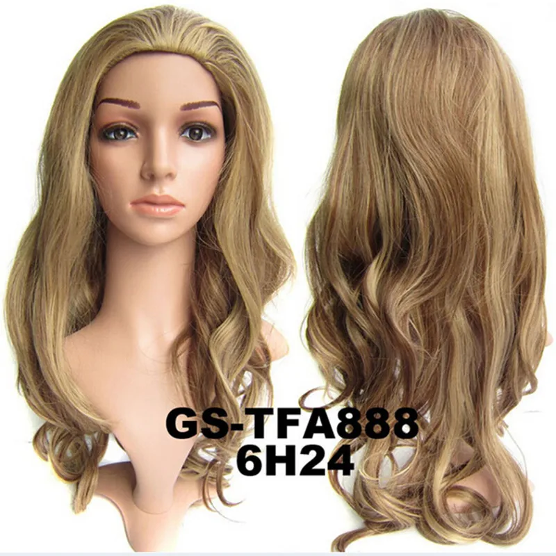 

16 Colors Brand New Female Long Afro Kinky Synthetic Wig 3/4 Wig Heat Resistance Half Fake Hair Curly Blonde Wig Pad For Hair