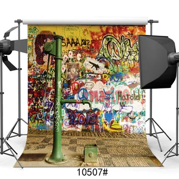 

Comic Graffiti Green Light Pole Vinyl Photography Background For Portrait Baby New Born Backdrops Photo Shoot Booth Studio