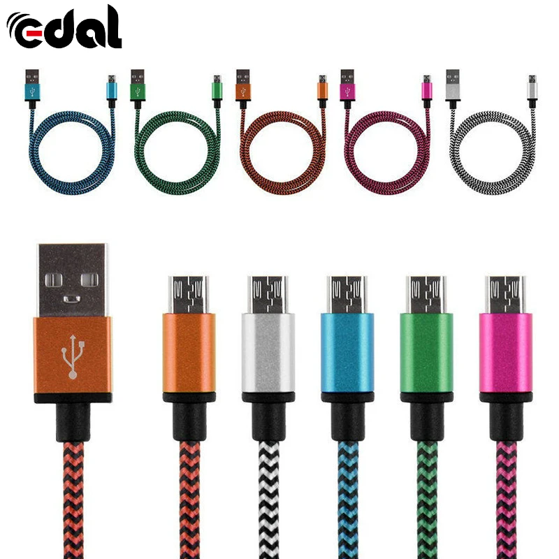 

3/6/10ft Aluminum Braided Micro USB Data&Sync Charger Cable For Android Phones