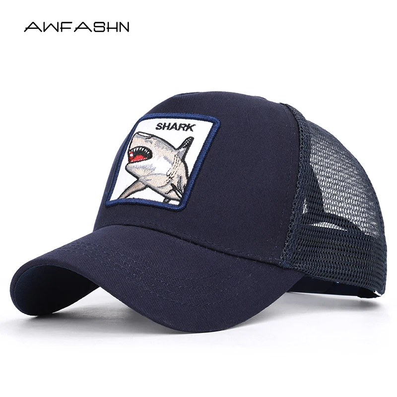 الحيوان القرش التطريز قبعة بيسبول الرجال و المرأة العالمي قابل للتعديل عالية الجودة في الهواء الطلق الظل أبي قبعة سائق شاحنة قبعات