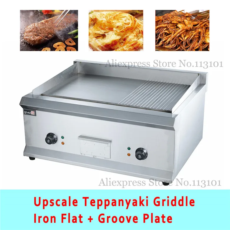 Countertop Electric Teppanyaki Griddle Stainless Steel Pancake Baking