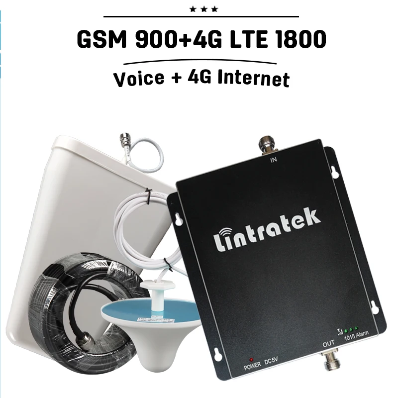 Lintratek 2G 4G LTE Mobile Cell Phone Booster GSM 900 1800 Dual Band