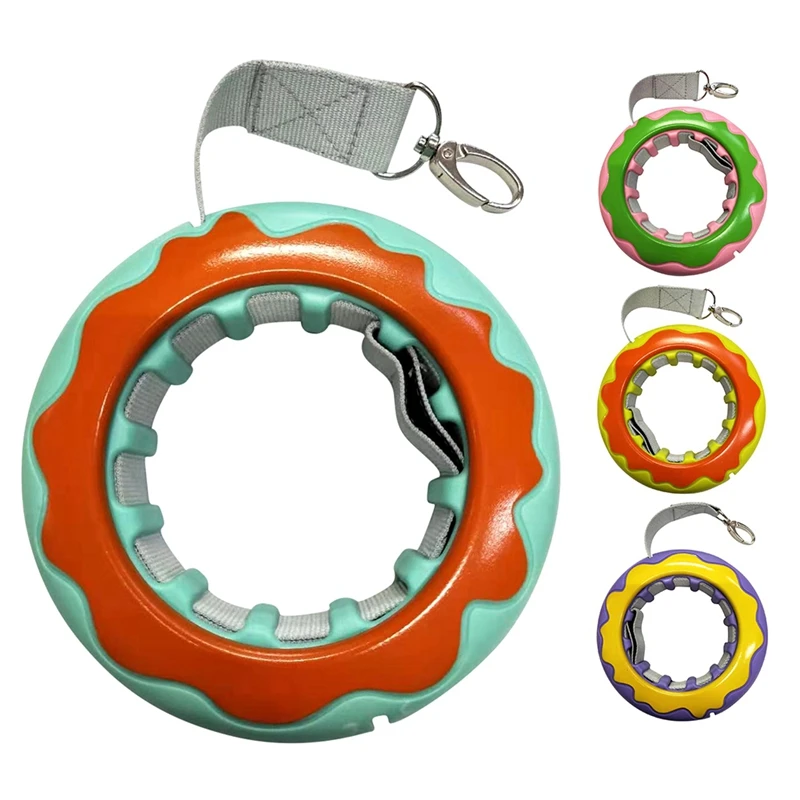 دونات شكل الكلب قابل للسحب النايلون المقود واحدة/مزدوجة الجر حبل تحلق أقراص لعبة الحيوانات الأليفة التدريب حلقة الكلب لعبة تفاعلية