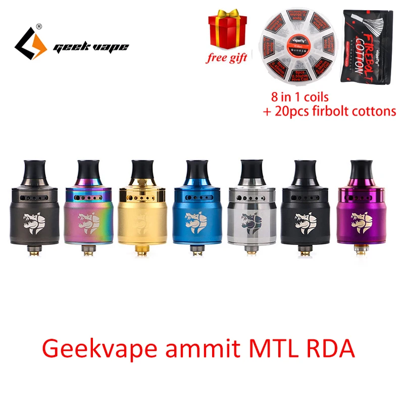 Original Geekvape Ammit MTL RDA Atomizer for aegis legend 200w mod 12 airflow adjustment Leak proof