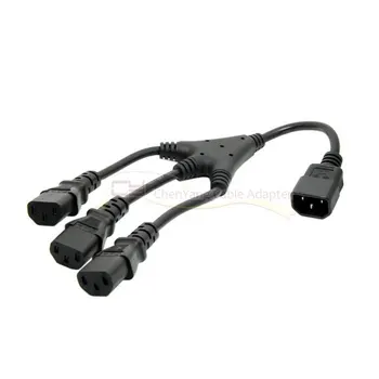 

10PCS/IEC C14 Male to 3 Three C13 Female Y Type Splitter Extension Cable 20cm