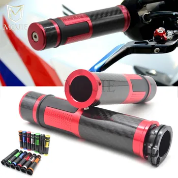 

Free Shipping New Black 7/8" Carbon Fiber Universal Motorcycle Handlebar 22mm Hand Grips With Bar Ends Dirt Pit Bike Motocross