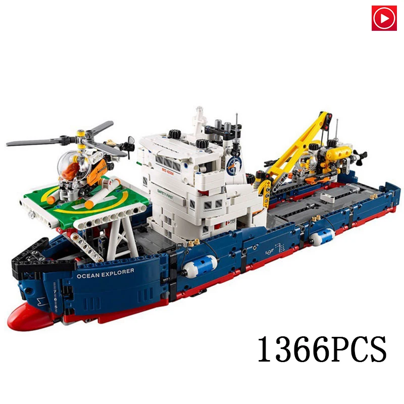 

Legoed technic Offshore Ocean ship Explorer toy boat Model kits speelgoed Building Block Bricks Legoingly Toys Christmas Gift