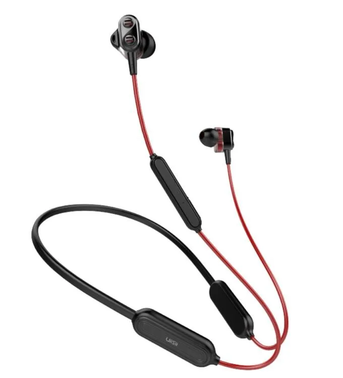 Красный UiiSii BN90 Bluetooth inalmbrico auriculares de alta fidelidad de la tecnologa hbrida en la oreja los auriculares de la batera - Цвет: Красный