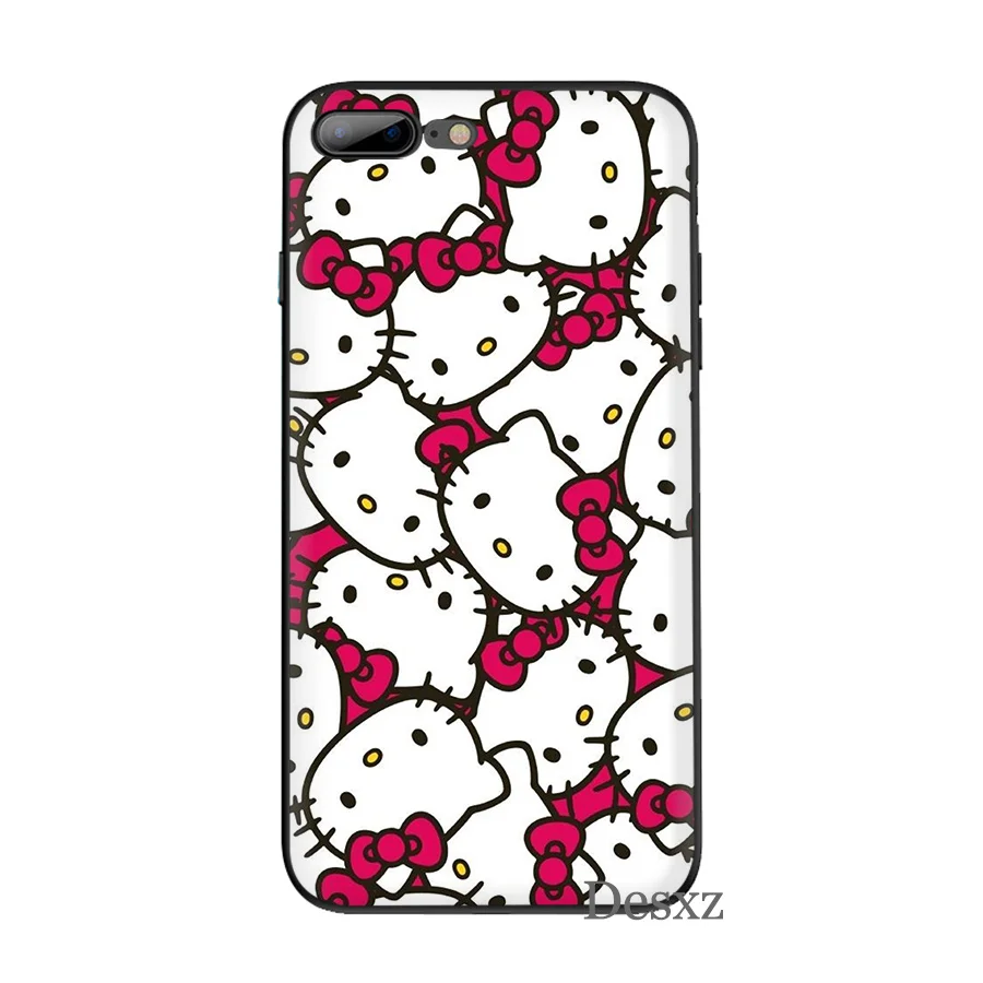 Силиконовый чехол из ТПУ для iPhone X XR XS Max 6 6s 7 8 Plus 5 5S SE Модный чехол hello kitty - Цвет: B6