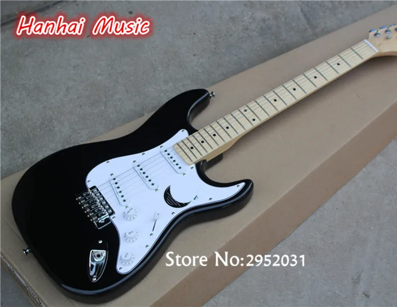 Hot Sale Kustom Listrik Gitar, Tubuh Hitam, Putih