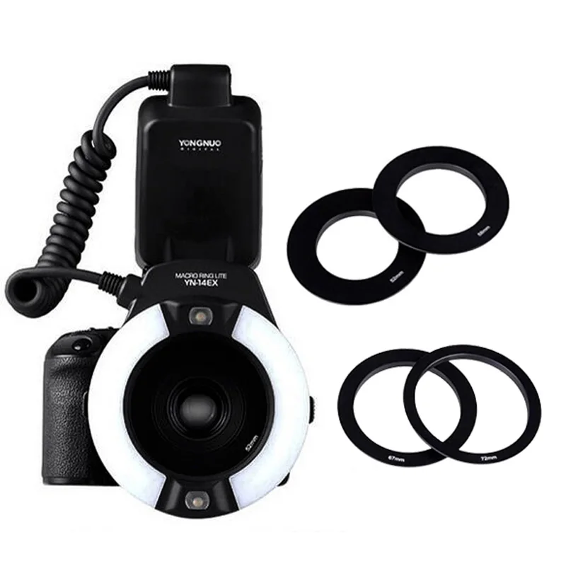 Yongnuo Speedlite YN 14EX TTL Macro Ring Flash Light +Adapter fr Canon