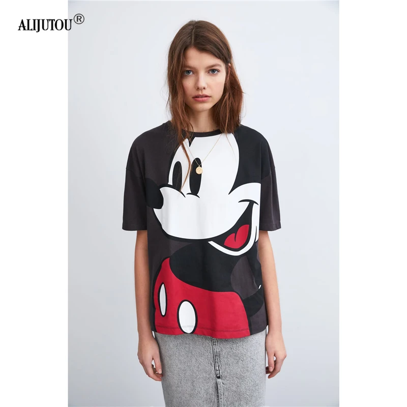zaraing Mickey print women tops hip hop casual funny Mickey Mouse T-Shirt Women Cotton Leopard Print loose Female Tshirt tops zaraing Mickey print women tops hip hop casual funny Mickey Mouse T-Shirt Women Cotton Leopard Print loose Female Tshirt tops