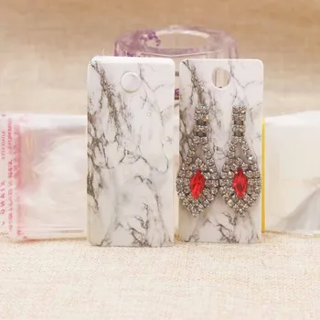 

25card+25opp Bags Earring Cards Jewelry Display Cardboard Plastic Bags Protection Beauty Design Fashion Style Paperboard 4cm*9cm