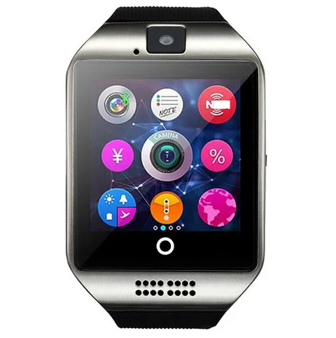 LETINE Q18 спортивные Смарт-часы телефон для женщин и мужчин сенсорный экран часы наручные сотовый телефон часы с камерой SIM для iOS Android PK DZ09 - Цвет: Серебристый