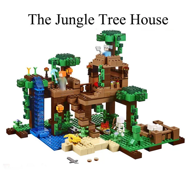 

new LEPIN Minecrafted 562Pcs The Jungle Tree House My World Model Building Blocks Toys for Children