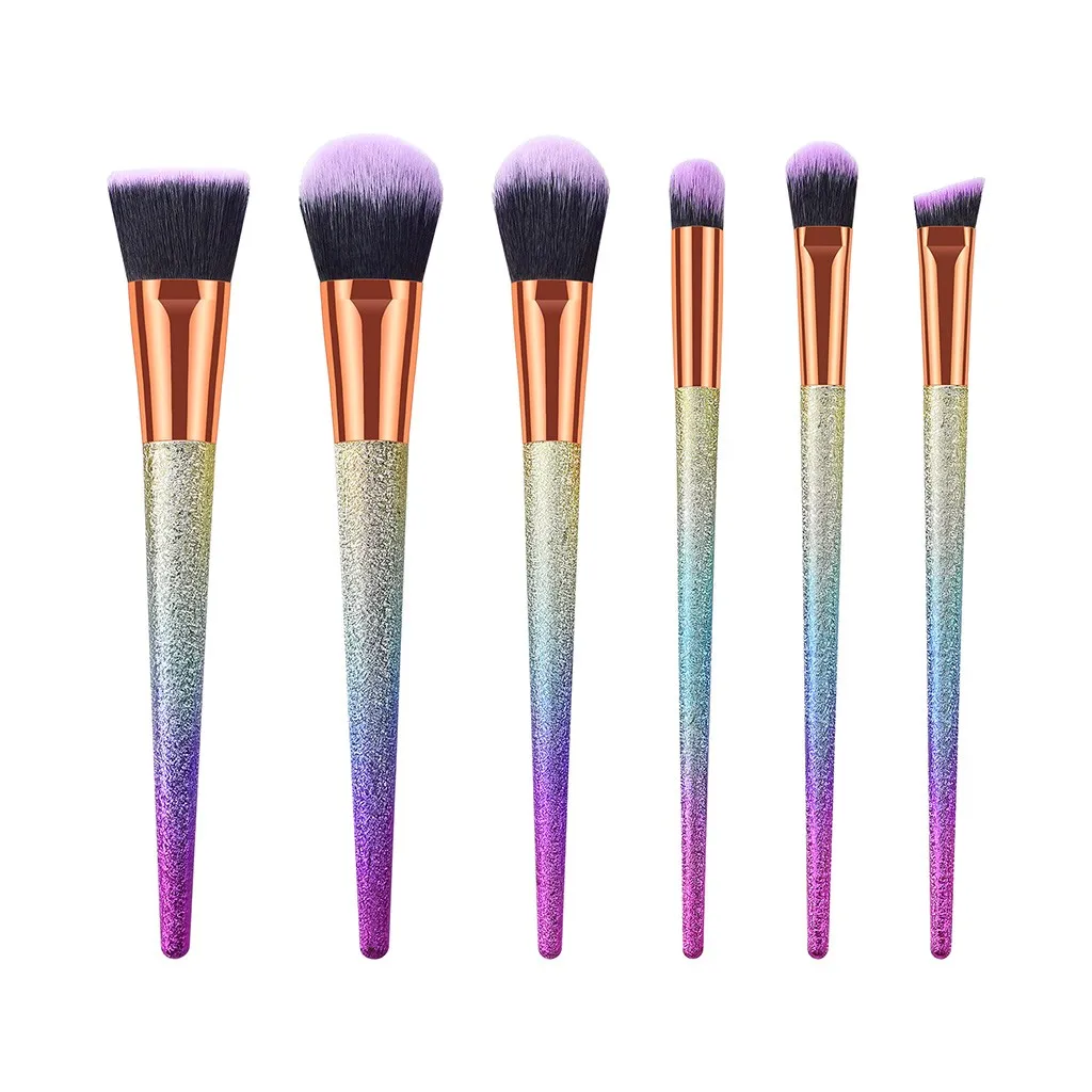 

Fashion Romantic Girl Single Product 6 Pcs Tapered High-end Plastic Handle Scrub Makeup Brushes Pincel de maquiagem zsmw