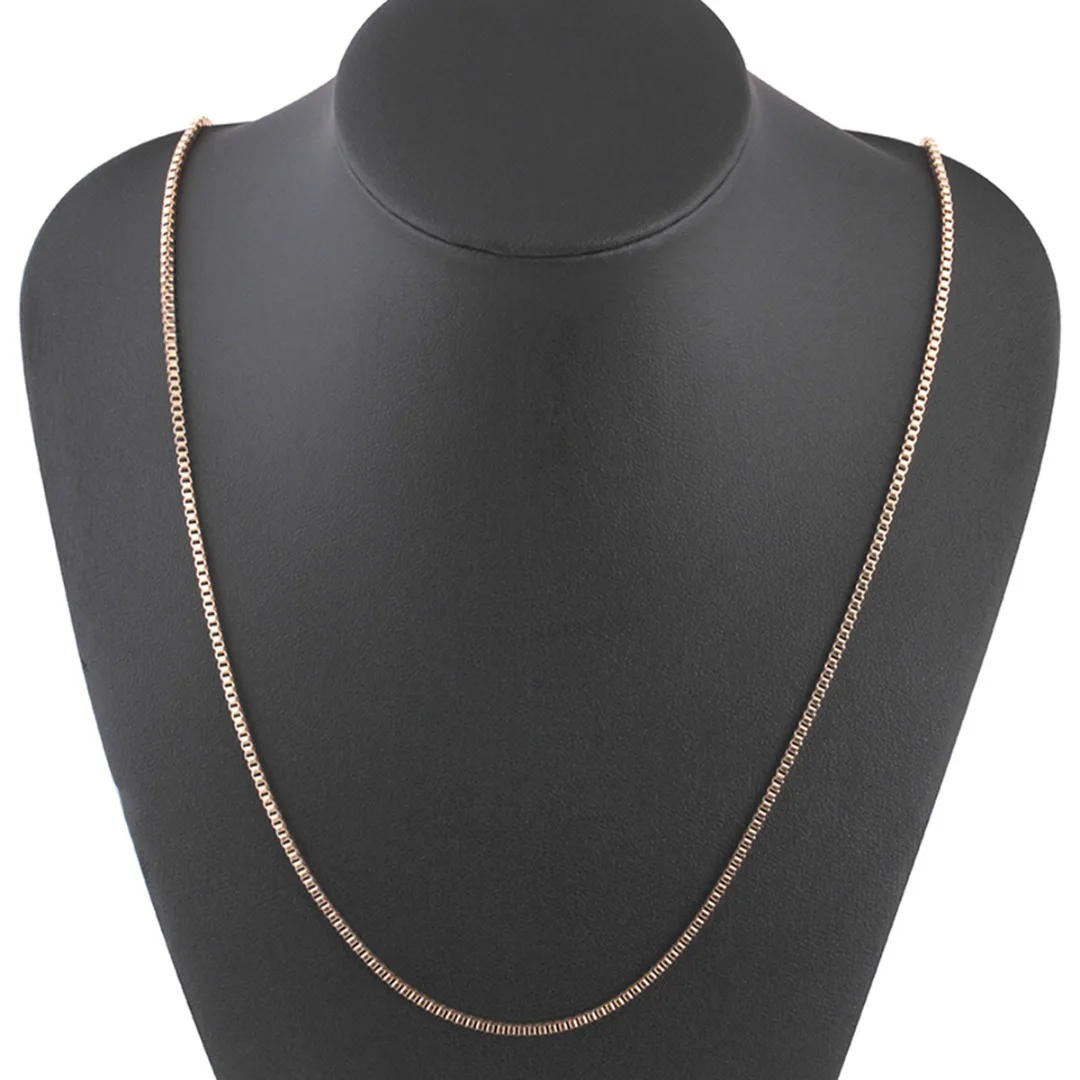 Fashion Men Neckalces Chain Vintage Long DIY Jewelry Silver/Gold Color O Chains Box Chain Necklace 60cm shellhard