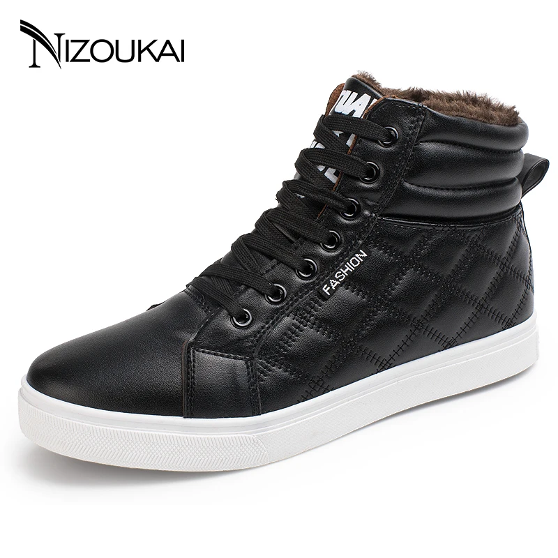 

2018 New Winter Shoes Men Boots Leather Hot Warm Snow Shoes Man Leather Ankle Boots Men Non-slip plush Winter boots