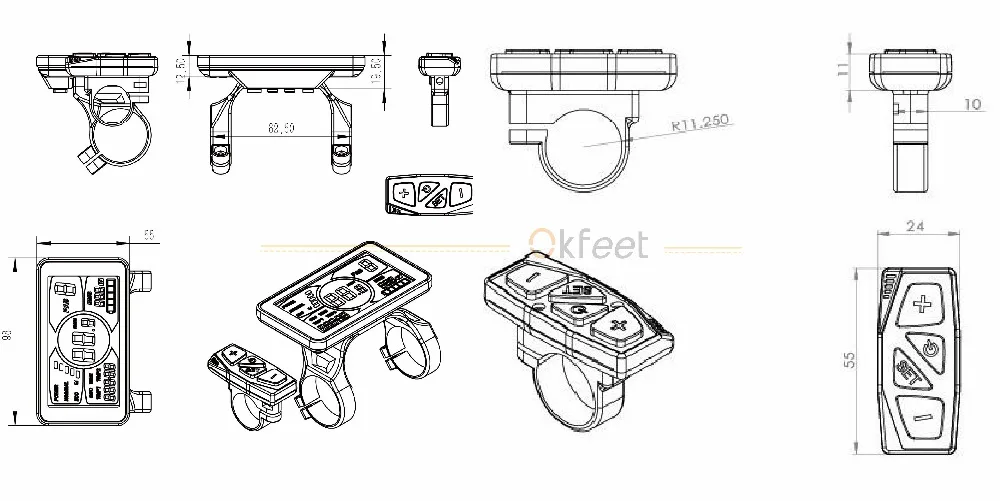 Okfeet GP midmotor крутящий момент Сенсор со встроенным контроллером мощная 36V 48V500W Электрический велосипед convertionkit