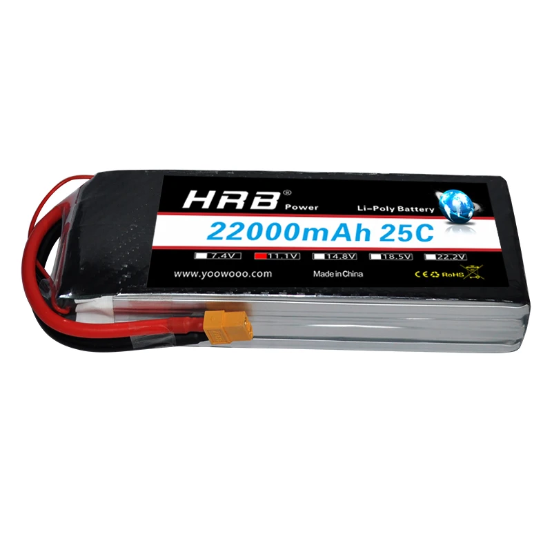 HRB RC Lipo 2S 3S 4S батарея 7,4 V 11,1 V 14,8 V 22000mAh 25C MAX 50C Высокая емкость Т-образная заглушка для радиоуправляемого вертолета самолета